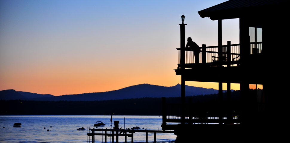mourelatos lake tahoe hotel sunset on pier