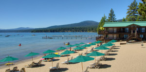 View of the Beach from our lake Tahoe resort