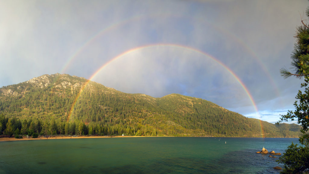 Rainbow over Lake Tahoe
