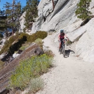 Mountain Biker on Flume Trail Lake Tahoe